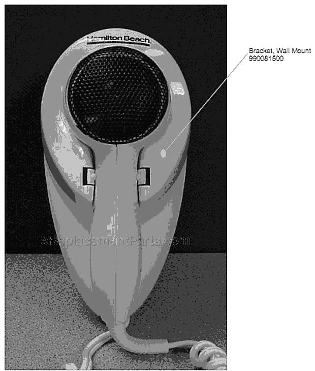 Page A Diagram and Parts List for 8300 A Hamilton Beach Blow Dryer